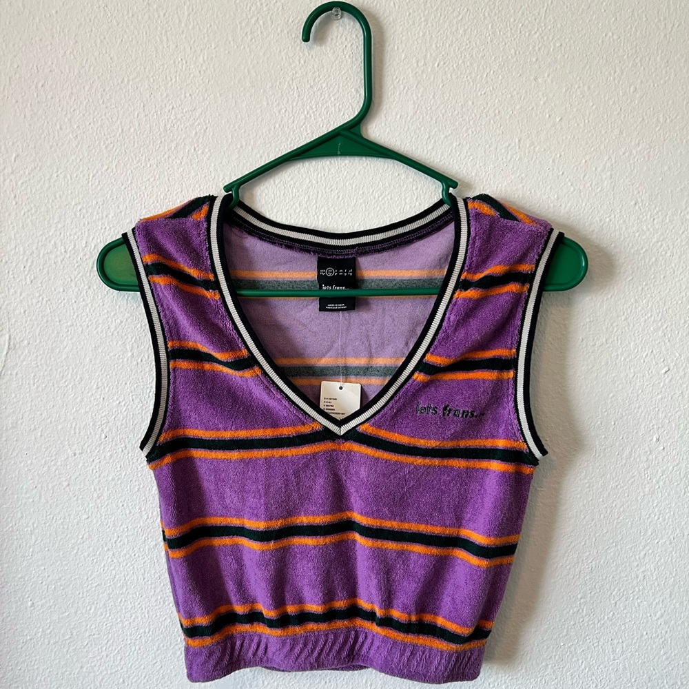 Purple tank top crop top women’s size XS NWT IETS FRANS clothing